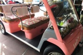 中仙道ゴルフ倶楽部　幸せのピンクカート貸し出し中